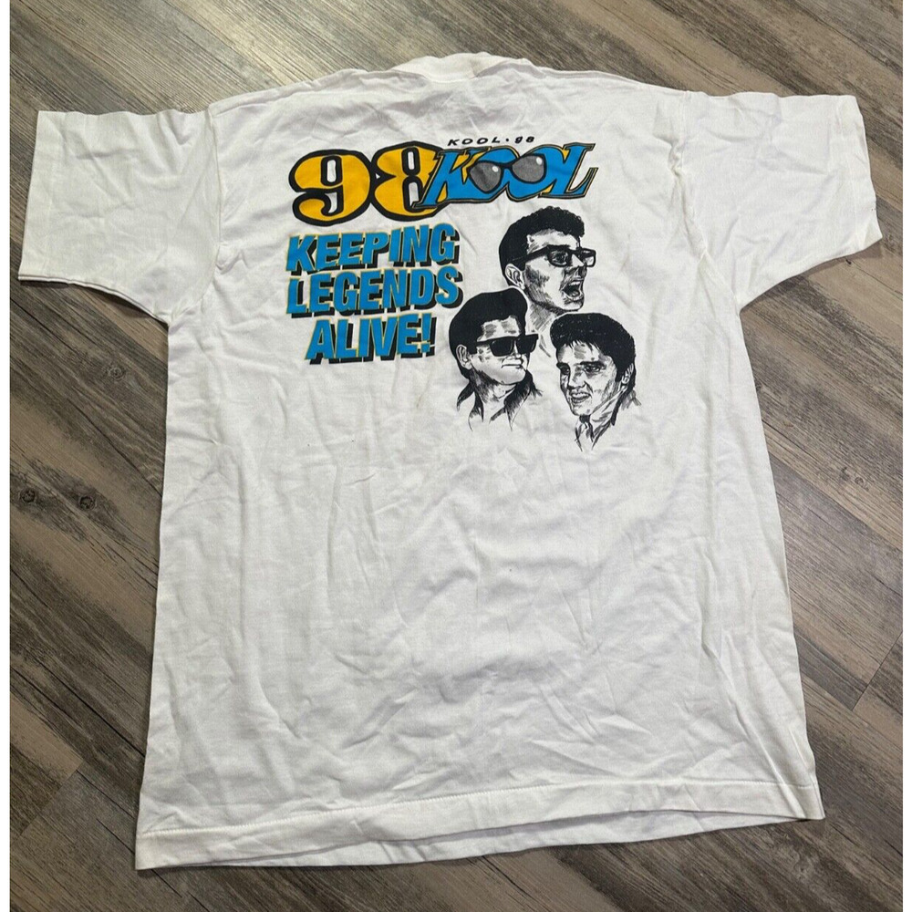 Vtg 90s Oldies 98 Kool Radio Station Promo T Shirt Size XL Keeping Legends Alive